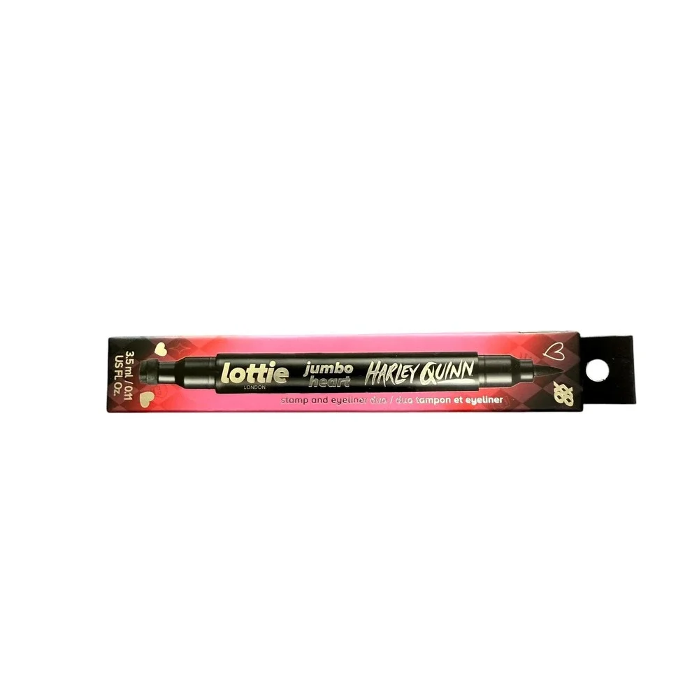 Lottie London Harley Quinn Jumbo Heart Stamp Eyeliner Duo Black New NIB 3.5ml